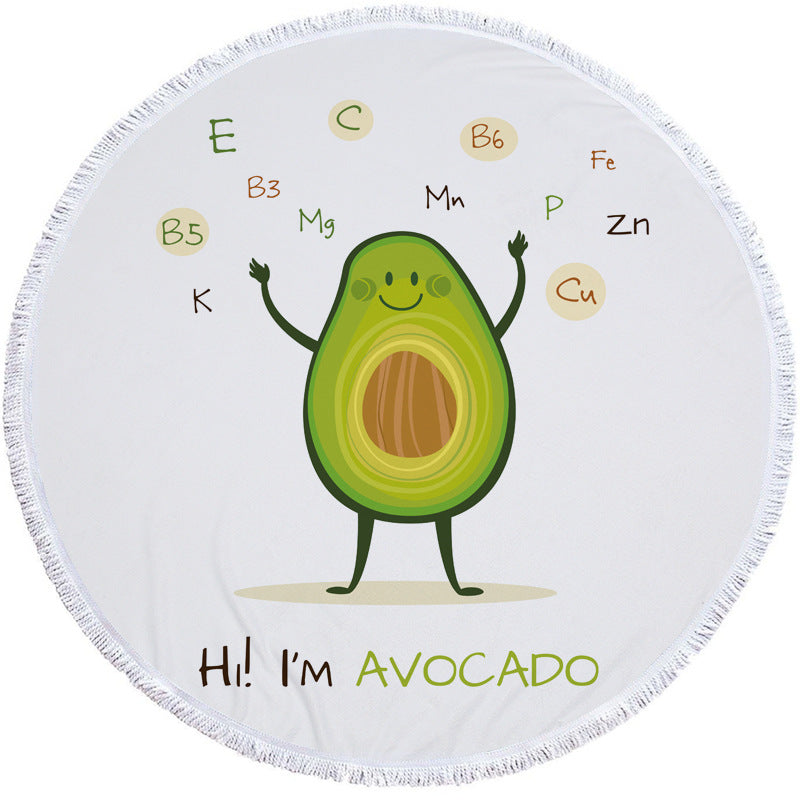 Avocado round beach towel - Mubimart -  