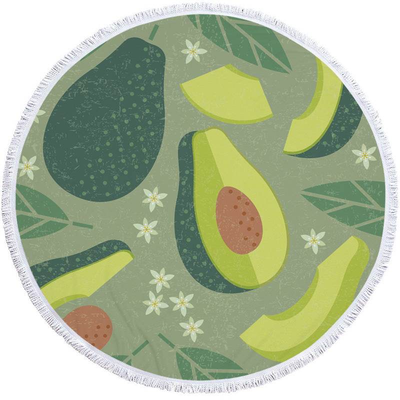 Avocado round beach towel - Mubimart