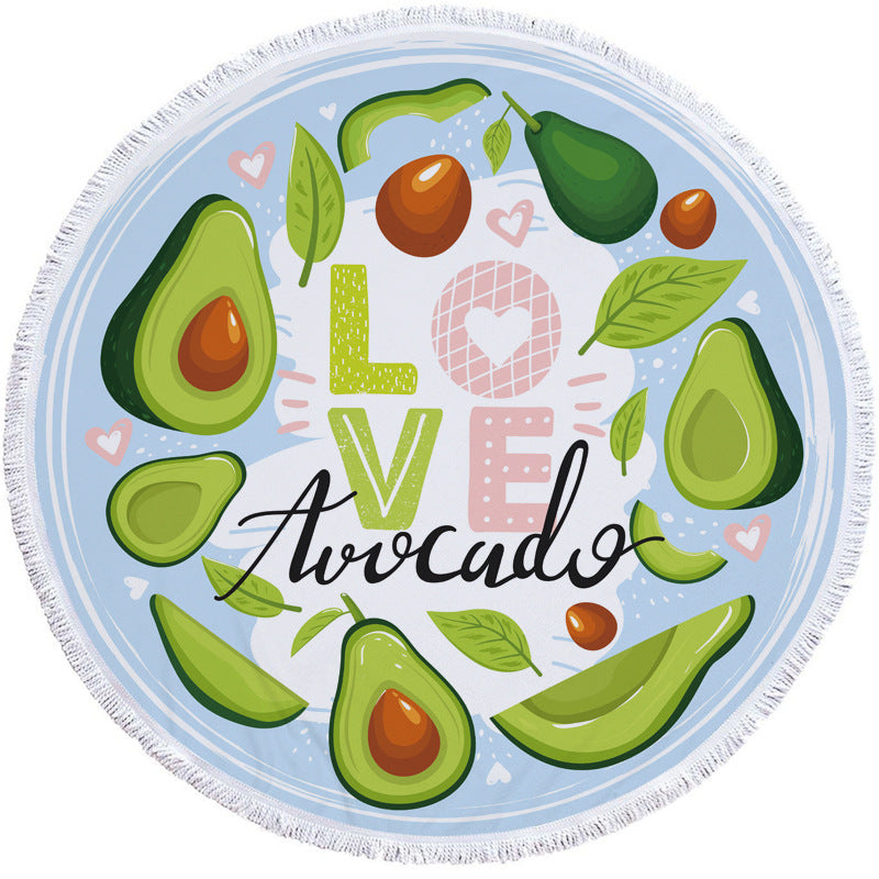 Avocado round beach towel - Mubimart -  