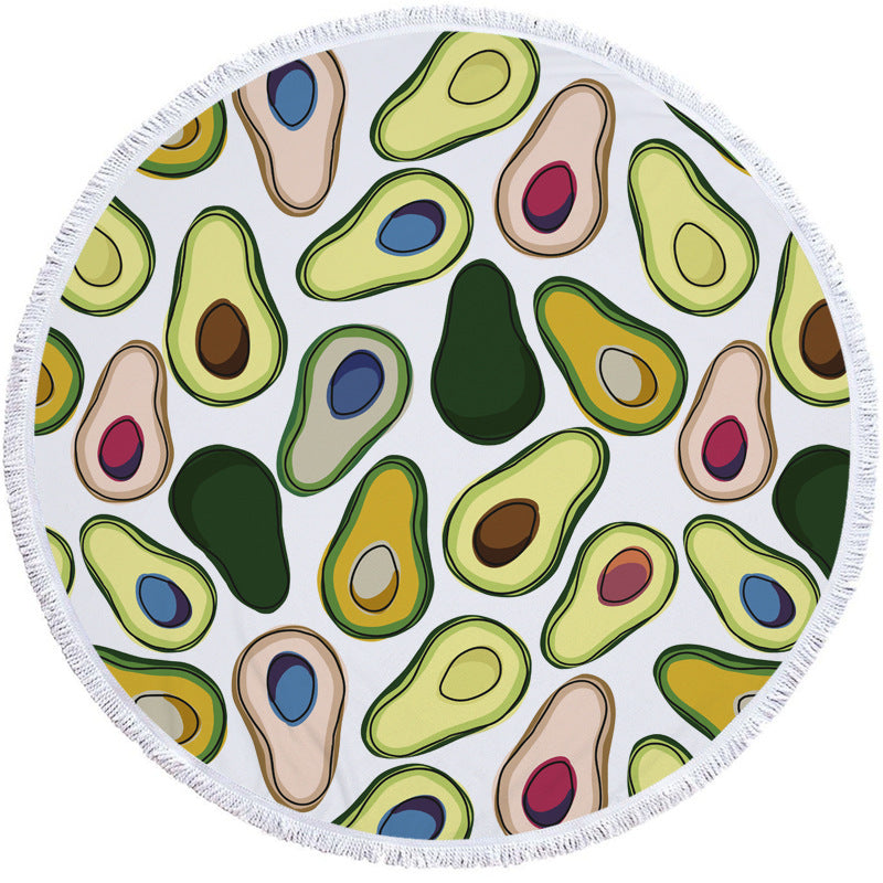 Avocado round beach towel - Mubimart -  