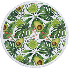 Avocado round beach towel - Mubimart -  