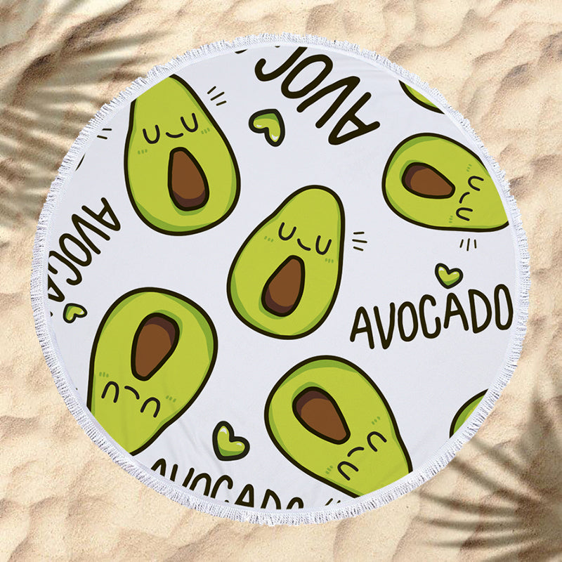 Avocado round beach towel - Mubimart -  