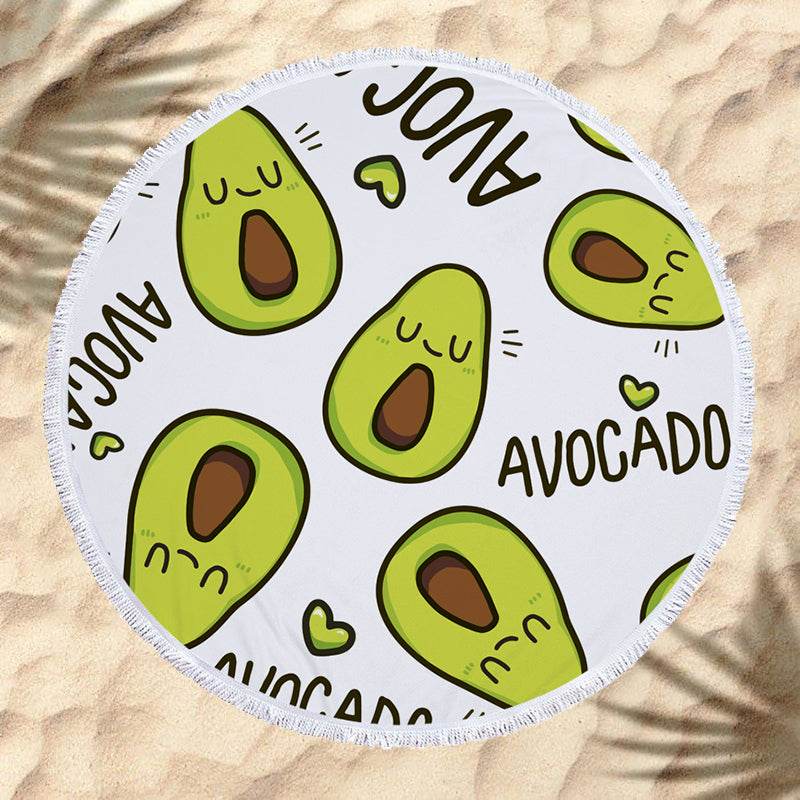 Avocado round beach towel - Mubimart