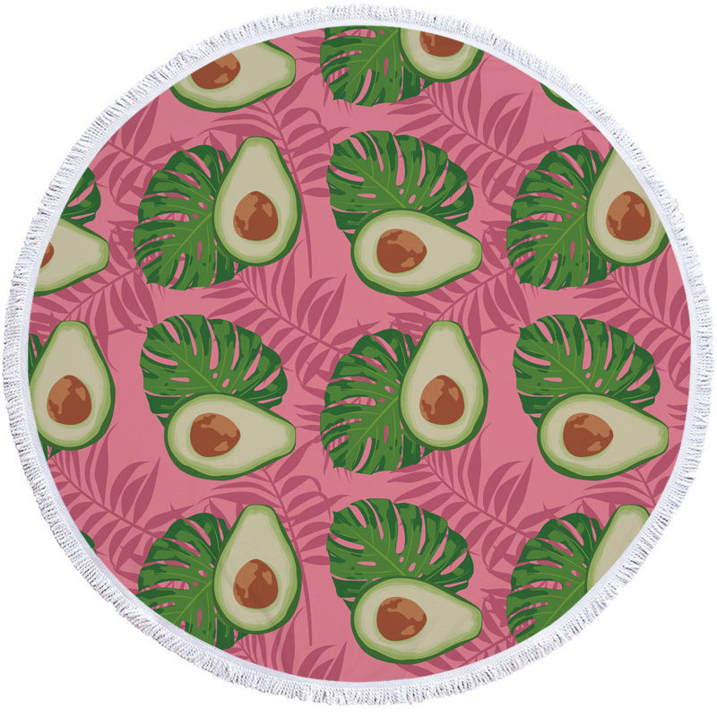 Avocado round beach towel - Mubimart -  