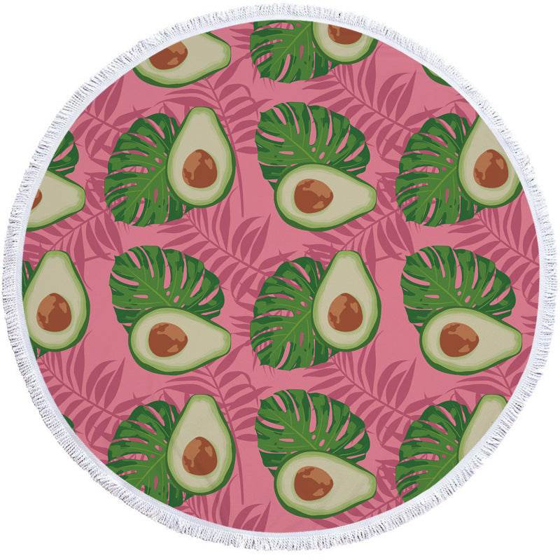 Avocado round beach towel - Mubimart