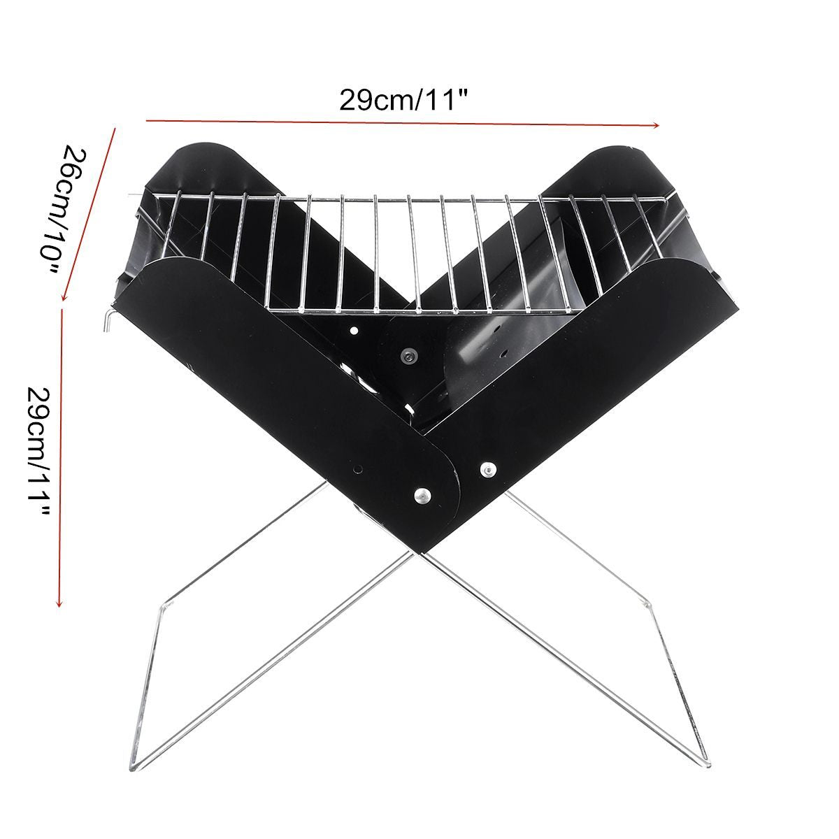 BBQ Grill Folding Stainless Steel Portable Small Barbecue Grill Tool BBQ Outdoor Camping Charcoal Furnace BBQ Grills Accessories - Mubimart -  