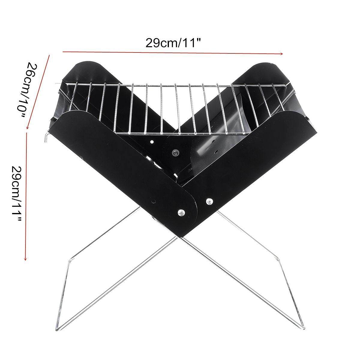 BBQ Grill Folding Stainless Steel Portable Small Barbecue Grill Tool BBQ Outdoor Camping Charcoal Furnace BBQ Grills Accessories - Mubimart