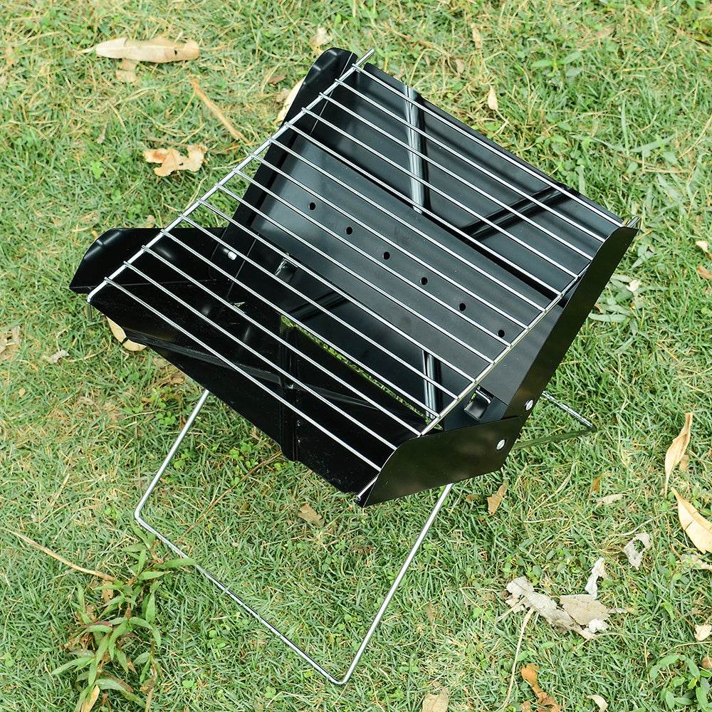 BBQ Grill Folding Stainless Steel Portable Small Barbecue Grill Tool BBQ Outdoor Camping Charcoal Furnace BBQ Grills Accessories - Mubimart