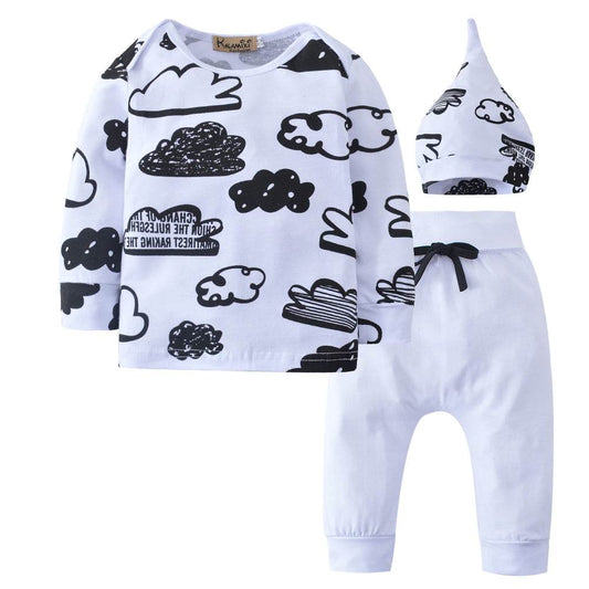 Baby 3 Piece Set Baby Cloud Print Set - Mubimart