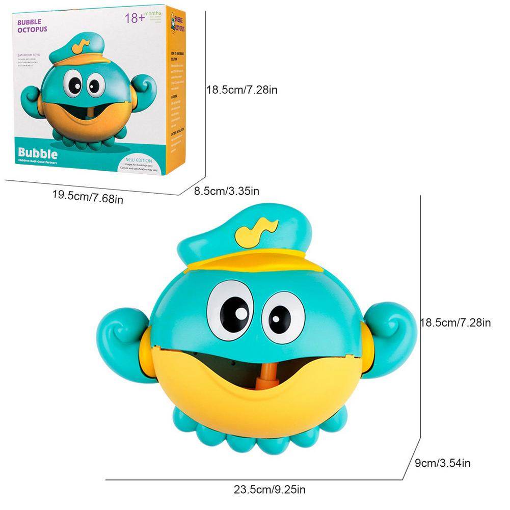 Baby Bath Automatic Bubble Blower Octopus Music Toy - Mubimart