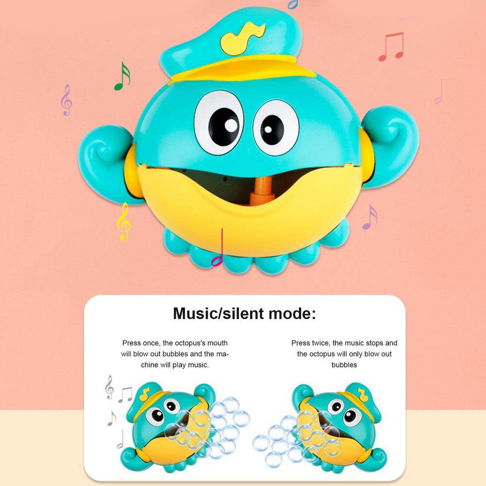 Baby Bath Automatic Bubble Blower Octopus Music Toy - Mubimart