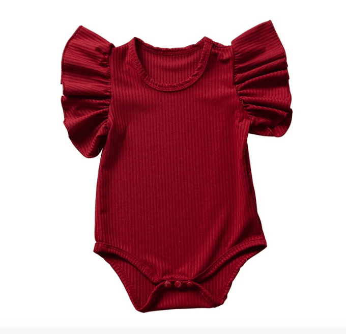 Baby Boy And Girl Short-sleeved Ruffle Jumpsuit - Mubimart