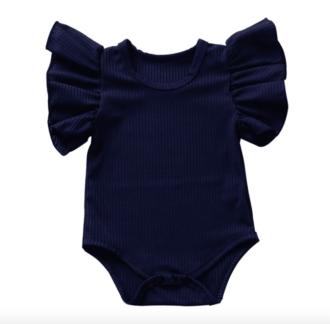 Baby Boy And Girl Short-sleeved Ruffle Jumpsuit - Mubimart