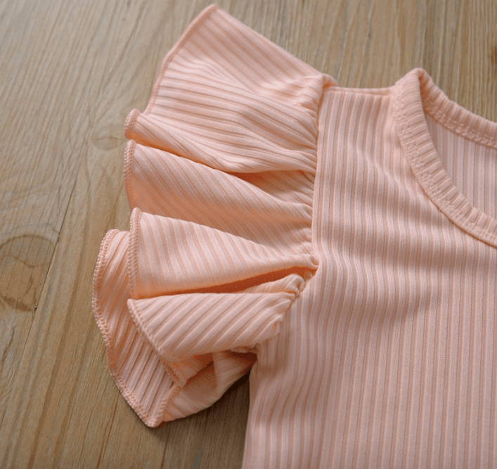 Baby Boy And Girl Short-sleeved Ruffle Jumpsuit - Mubimart