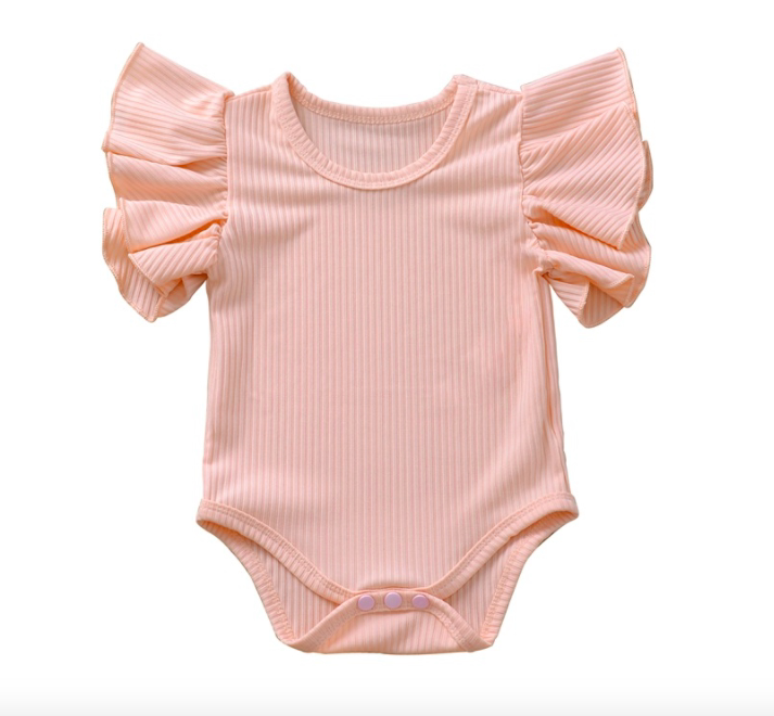 Baby Boy And Girl Short-sleeved Ruffle Jumpsuit - Mubimart -  