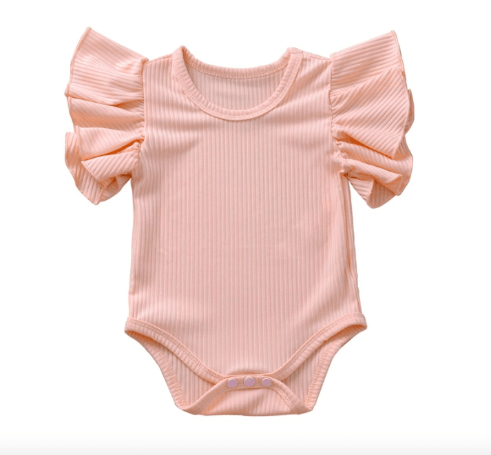Baby Boy And Girl Short-sleeved Ruffle Jumpsuit - Mubimart