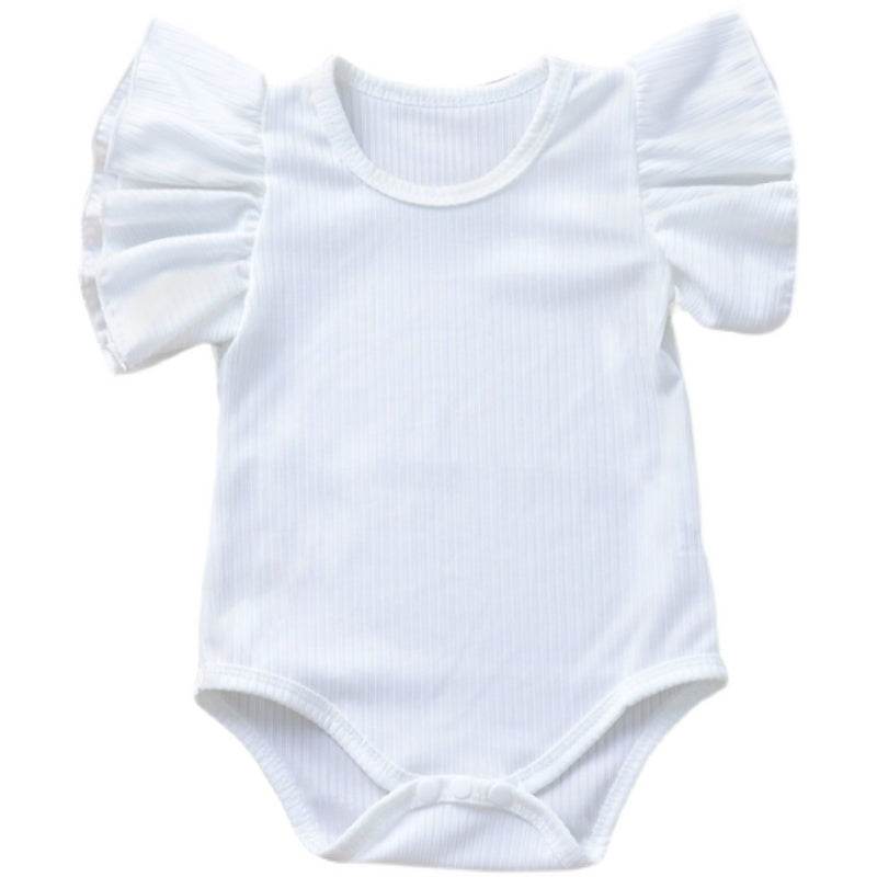 Baby Boy And Girl Short-sleeved Ruffle Jumpsuit - Mubimart