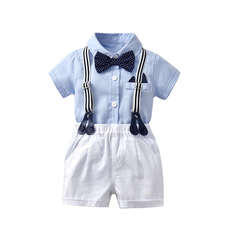 Baby Boy Gentleman Romper Suit Short-sleeved Shorts Romper - Mubimart -  