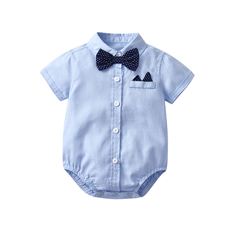 Baby Boy Gentleman Romper Suit Short-sleeved Shorts Romper - Mubimart -  