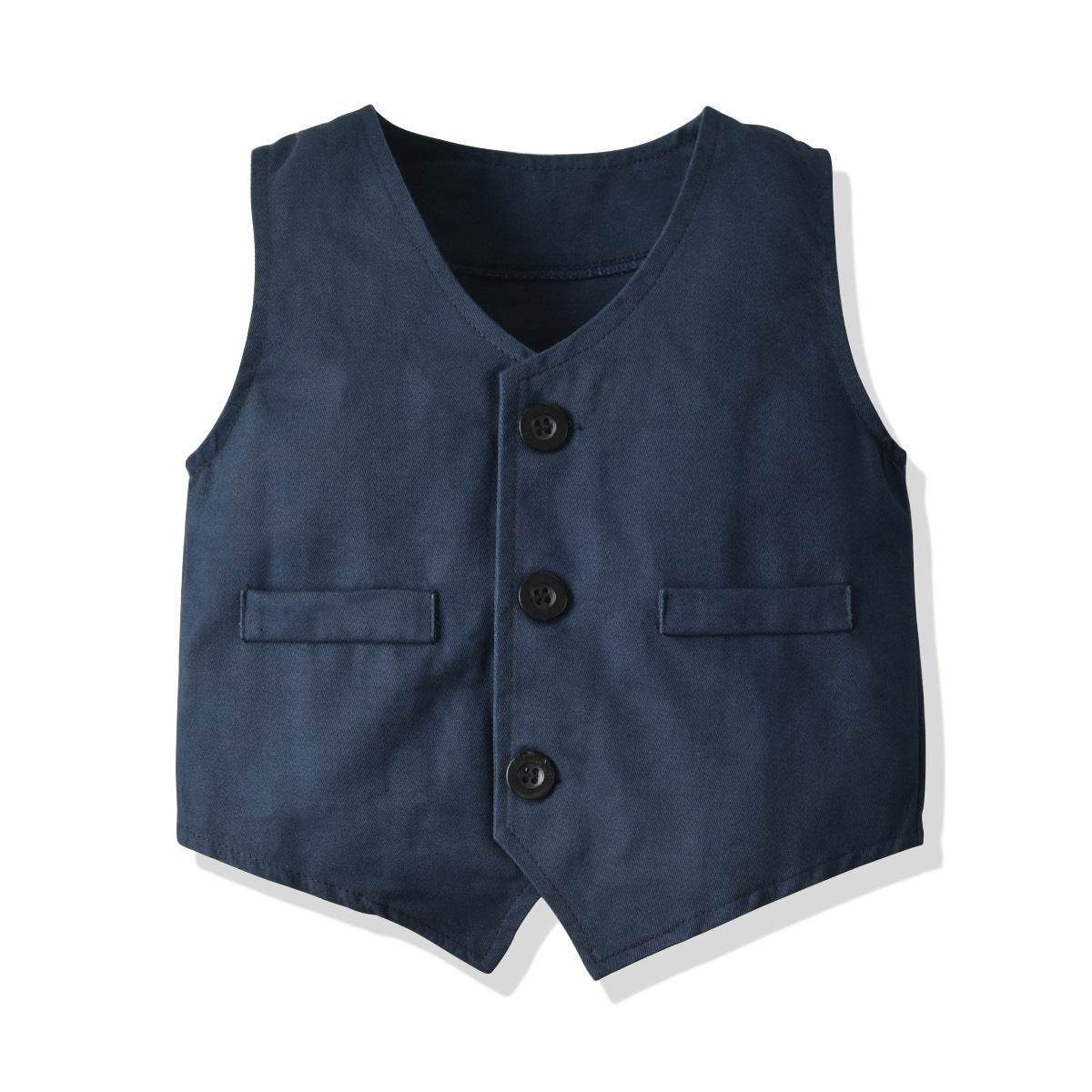 Baby Boy Gentleman Suit Baby One-piece Romper - Mubimart