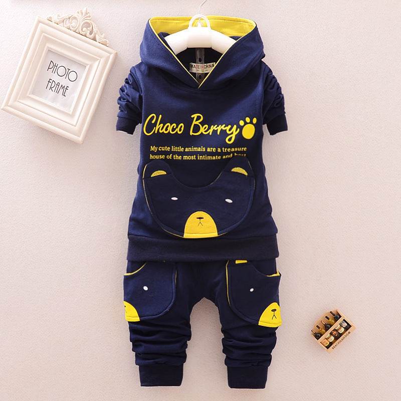 Baby Boy Long Sleeve Sports Two Piece Suit - Mubimart