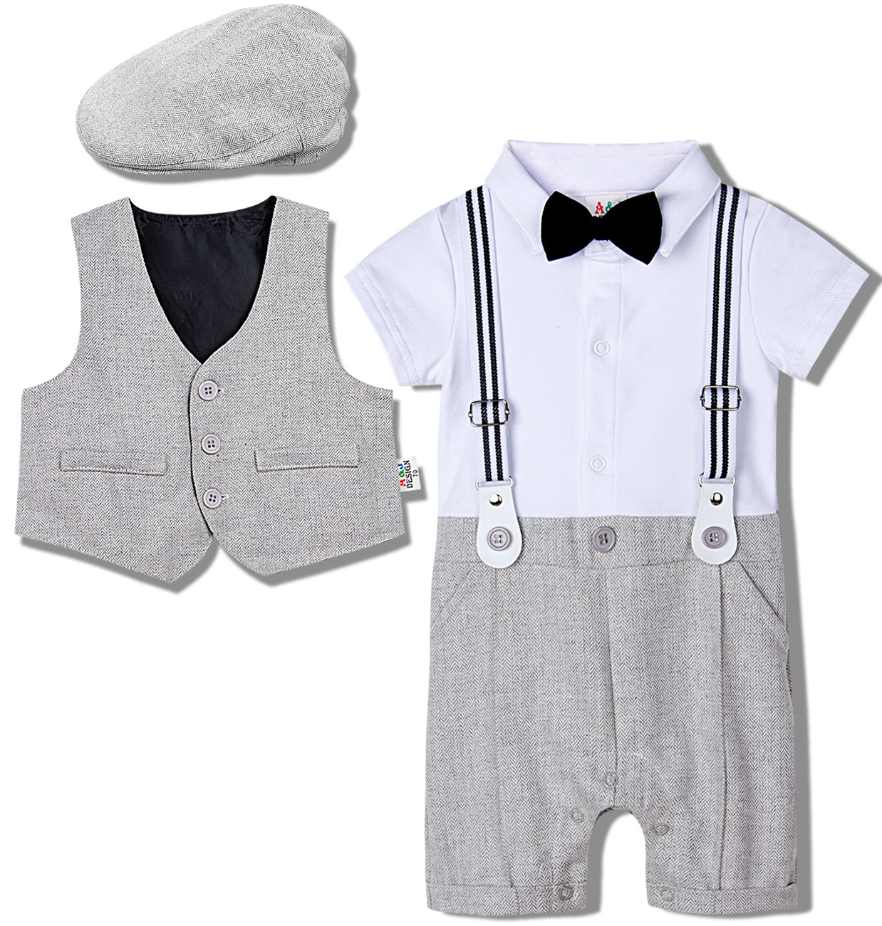 Baby Boy Suit One-piece Gentleman Suit - Mubimart -  