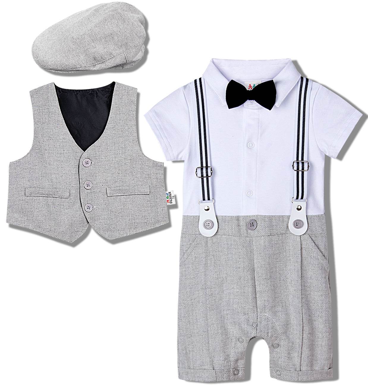 Baby Boy Suit One-piece Gentleman Suit - Mubimart