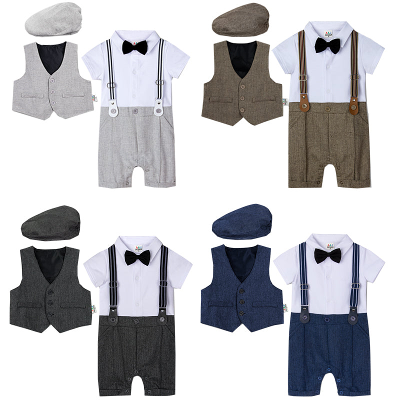 Baby Boy Suit One-piece Gentleman Suit - Mubimart - Baby Cloth 