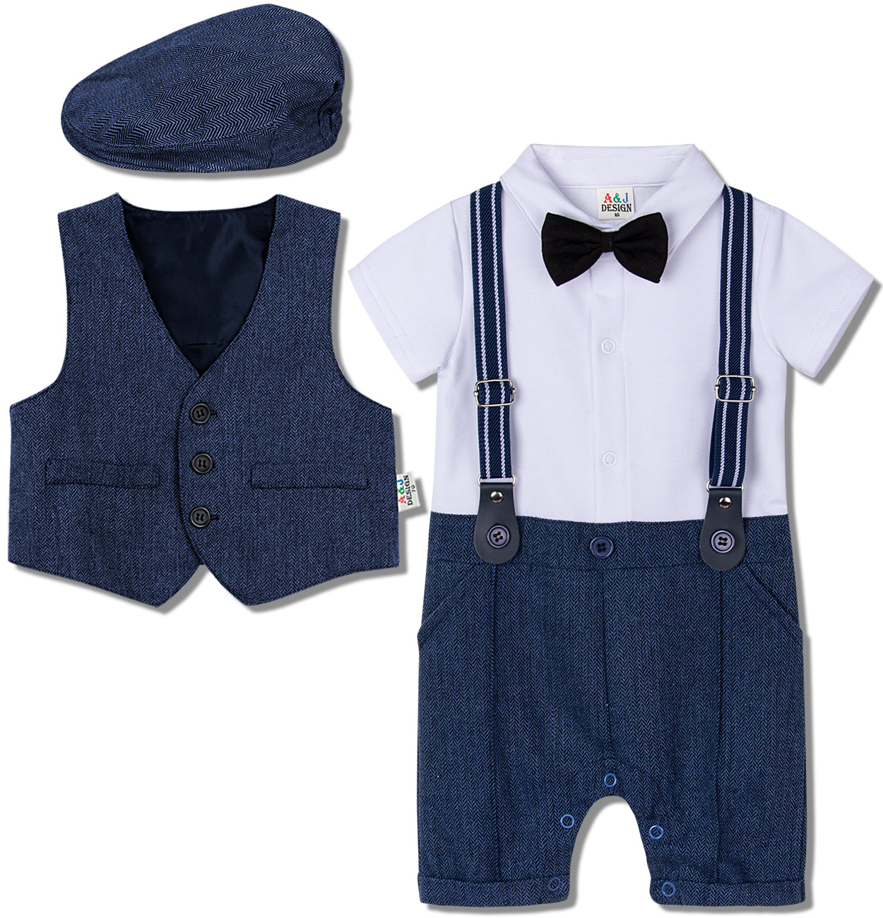 Baby Boy Suit One-piece Gentleman Suit - Mubimart -  