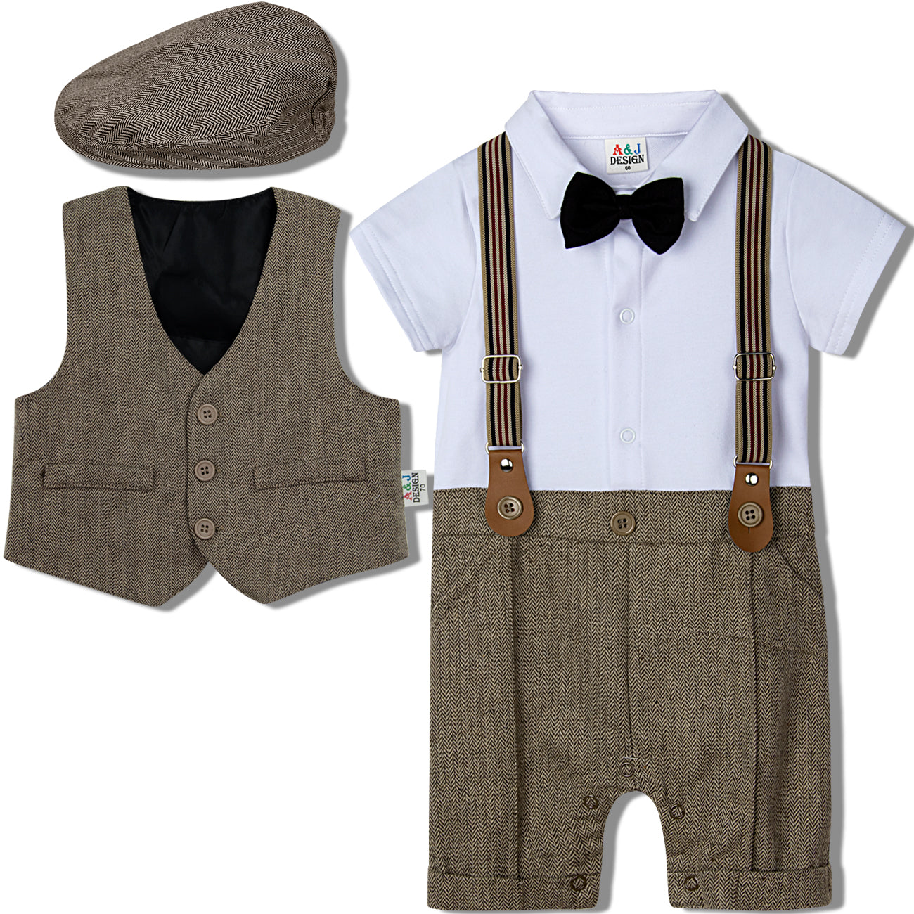 Baby Boy Suit One-piece Gentleman Suit - Mubimart -  