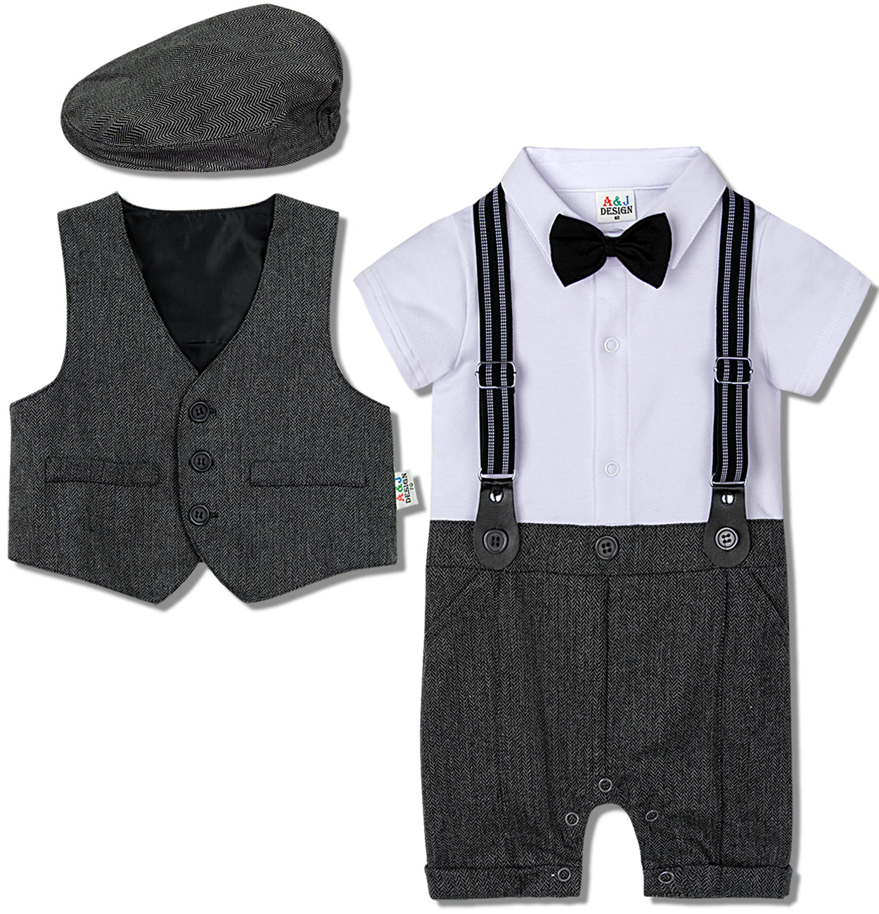 Baby Boy Suit One-piece Gentleman Suit - Mubimart -  