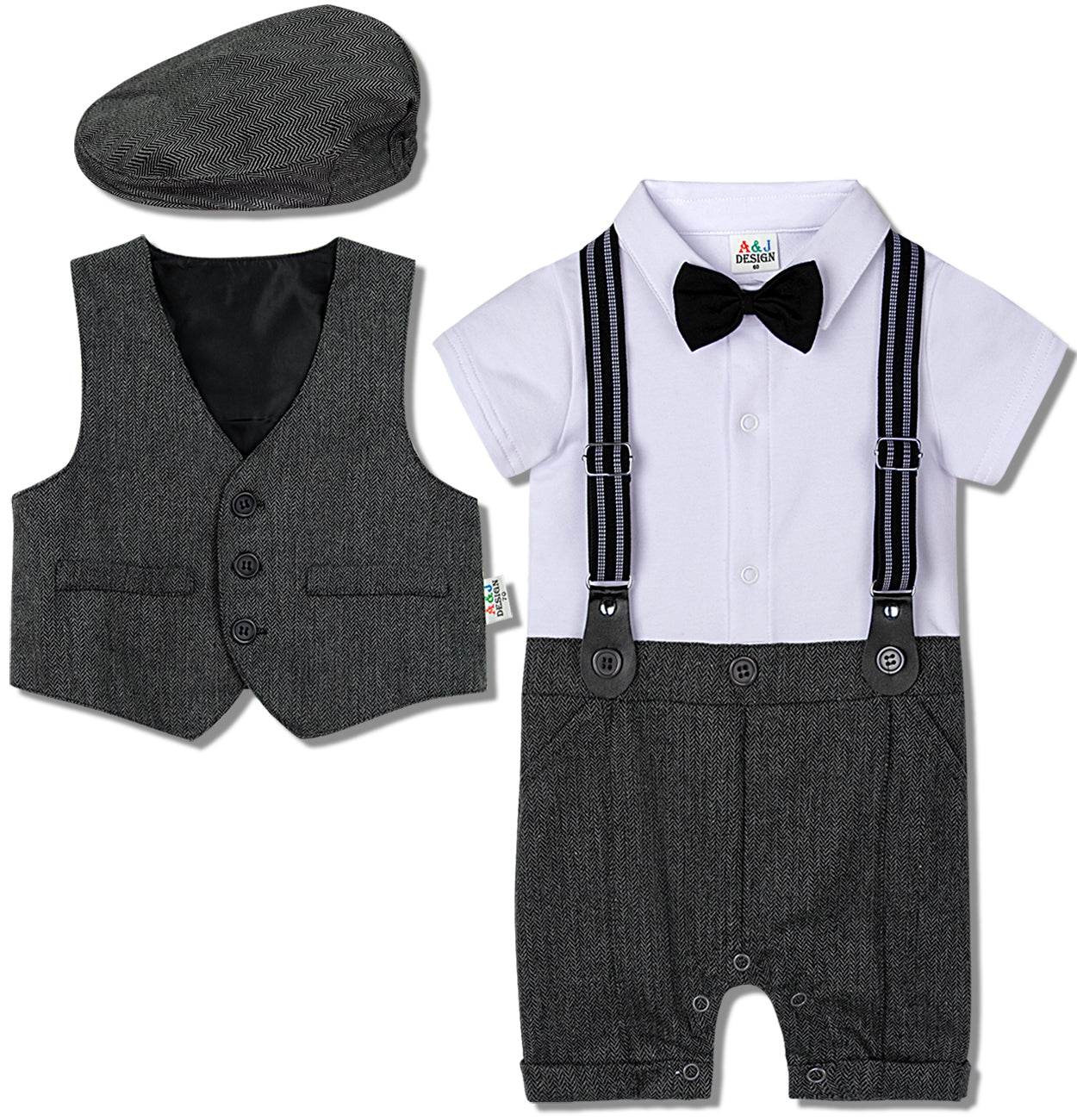 Baby Boy Suit One-piece Gentleman Suit - Mubimart