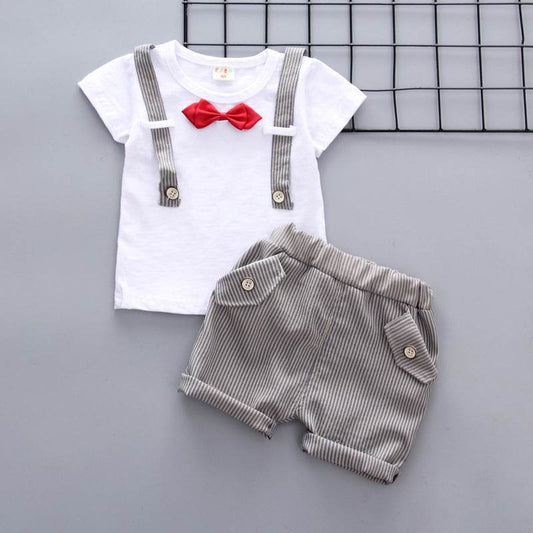 Baby Boy Summer Short Sleeve Suit Boy Shorts - Mubimart