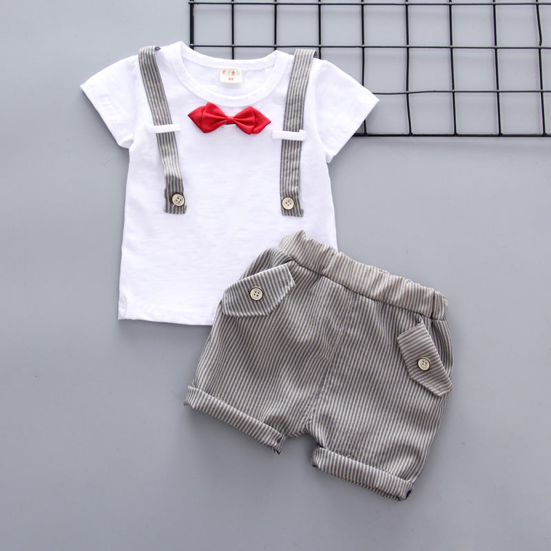 Baby Boy Summer Short Sleeve Suit Boy Shorts - Mubimart -  