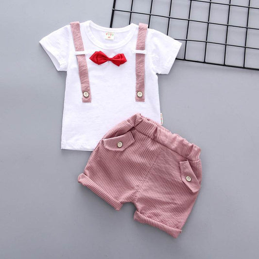 Baby Boy Summer Short Sleeve Suit Boy Shorts - Mubimart