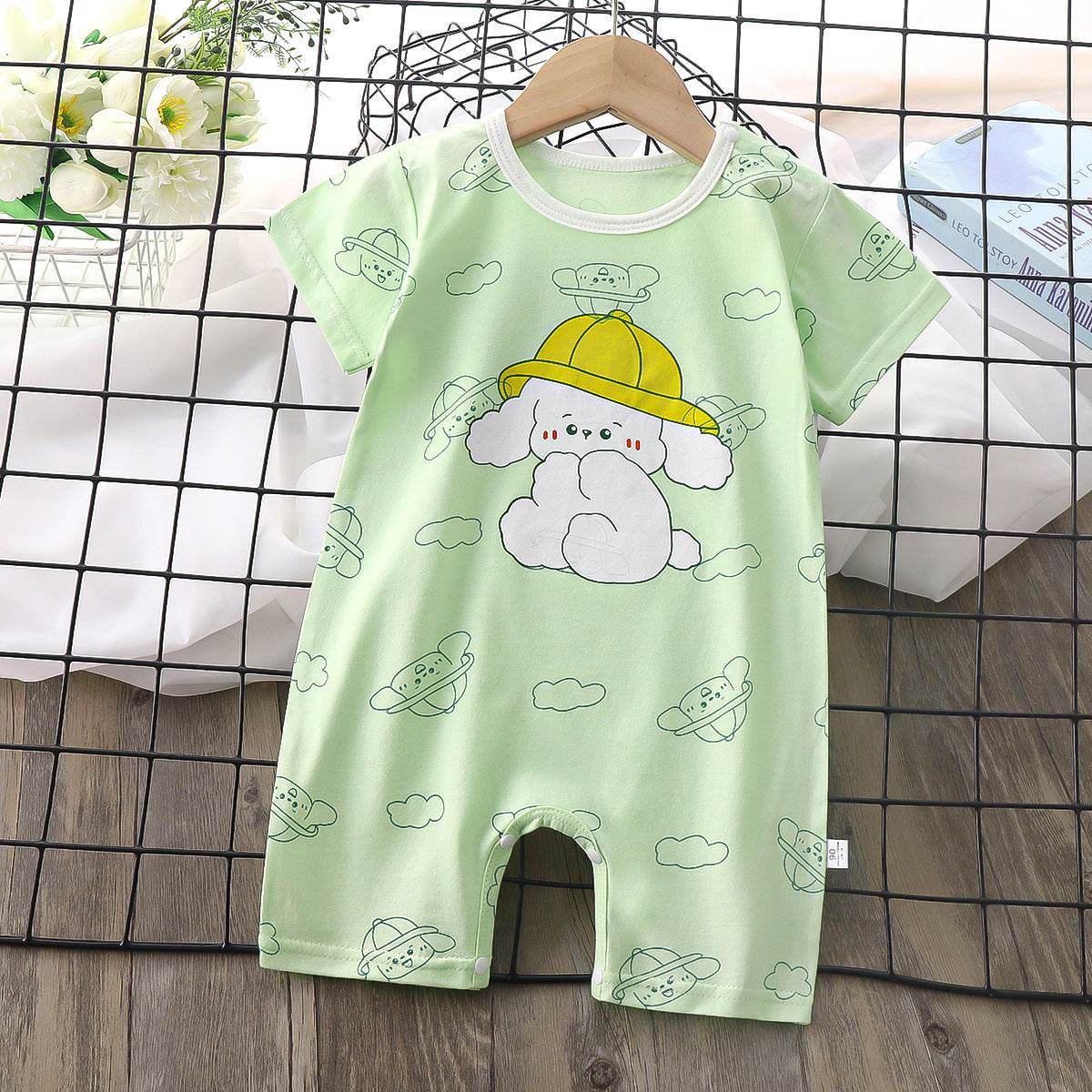 Baby Boy Thin Women's Short-sleeved Jumpsuit Romper - Mubimart