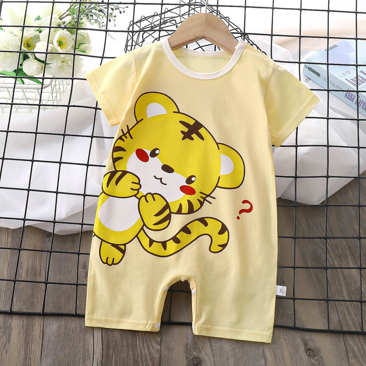 Baby Boy Thin Women's Short-sleeved Jumpsuit Romper - Mubimart