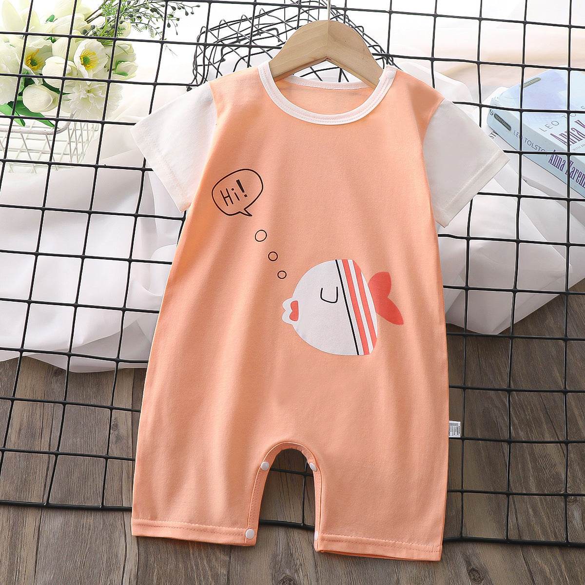 Baby Boy Thin Women's Short-sleeved Jumpsuit Romper - Mubimart