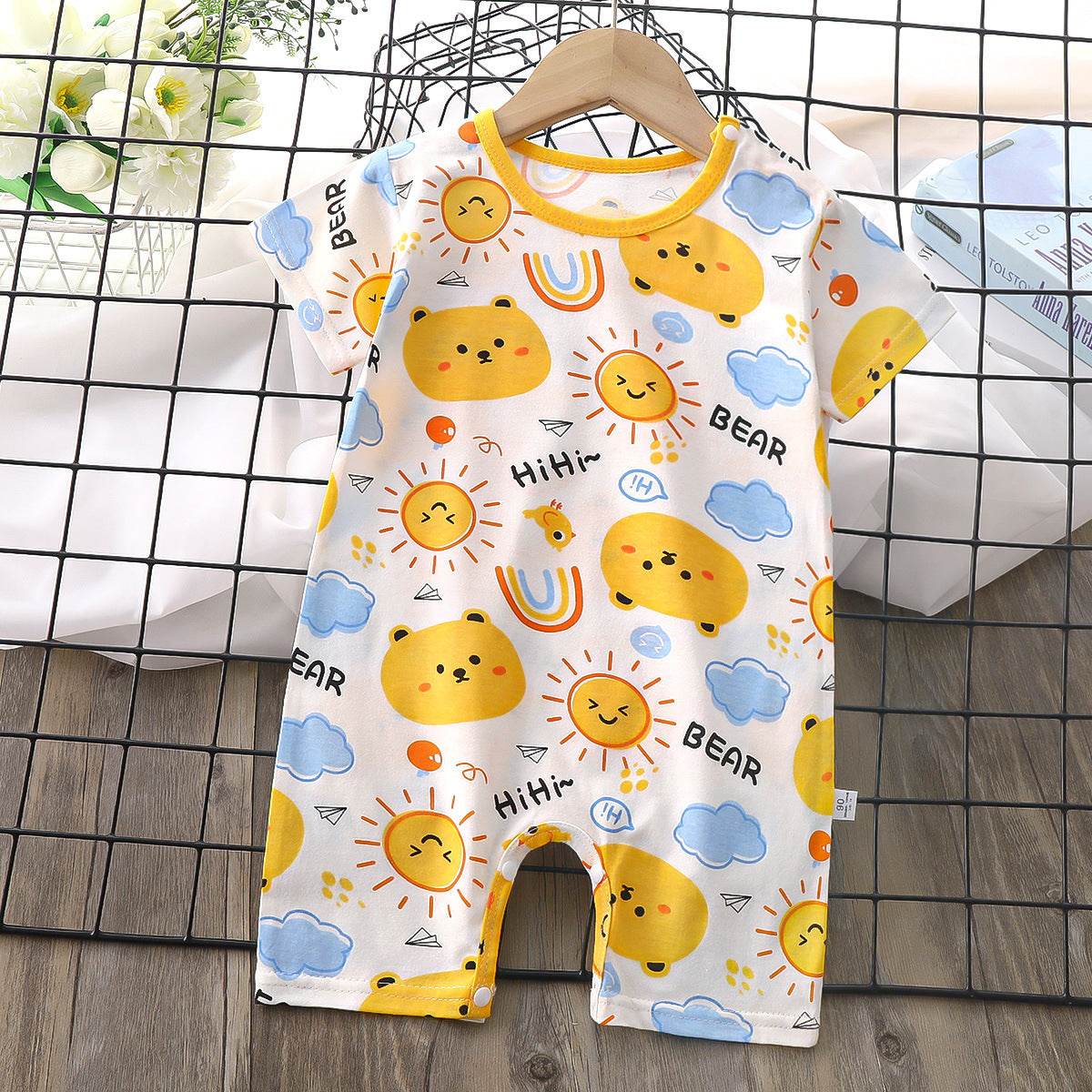 Baby Boy Thin Women's Short-sleeved Jumpsuit Romper - Mubimart