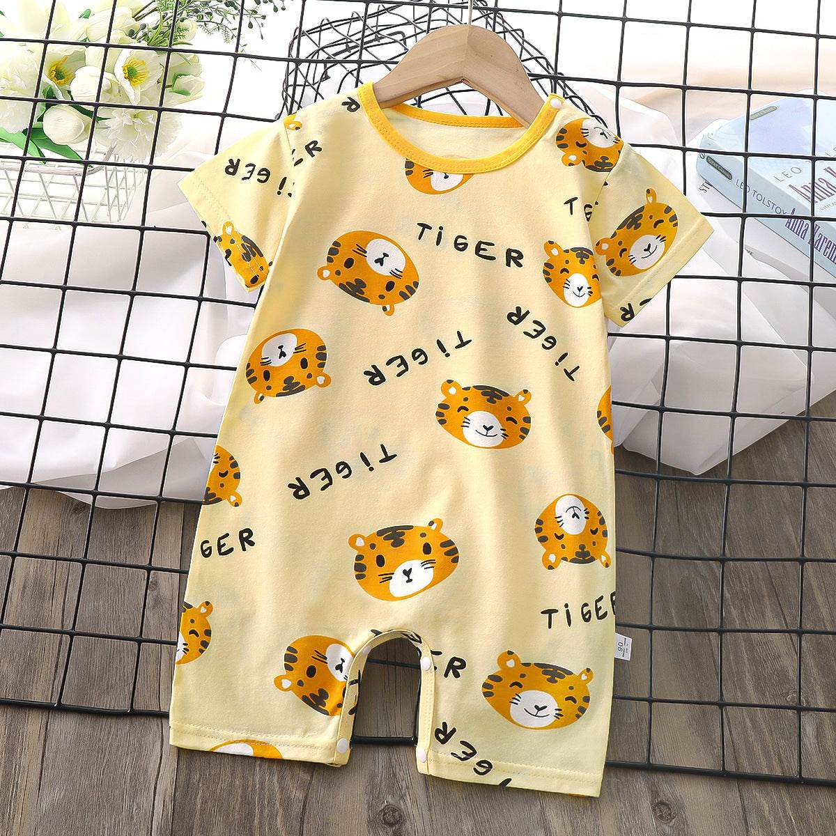 Baby Boy Thin Women's Short-sleeved Jumpsuit Romper - Mubimart
