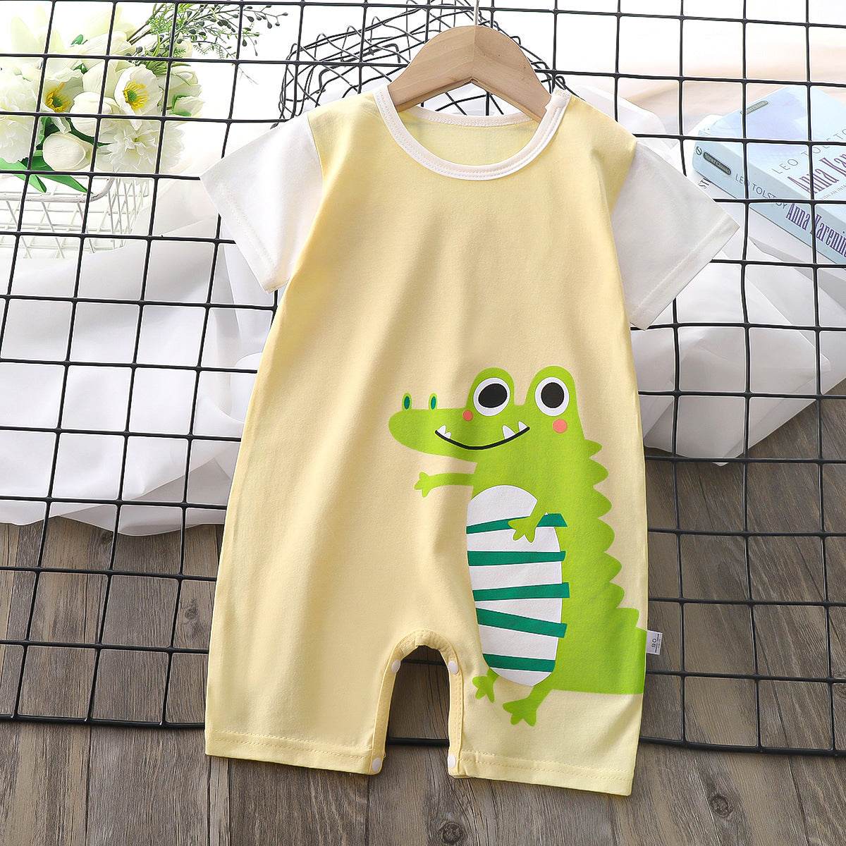 Baby Boy Thin Women's Short-sleeved Jumpsuit Romper - Mubimart