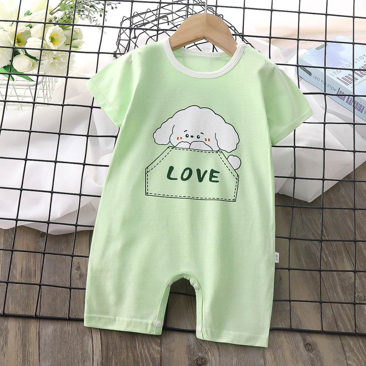 Baby Boy Thin Women's Short-sleeved Jumpsuit Romper - Mubimart