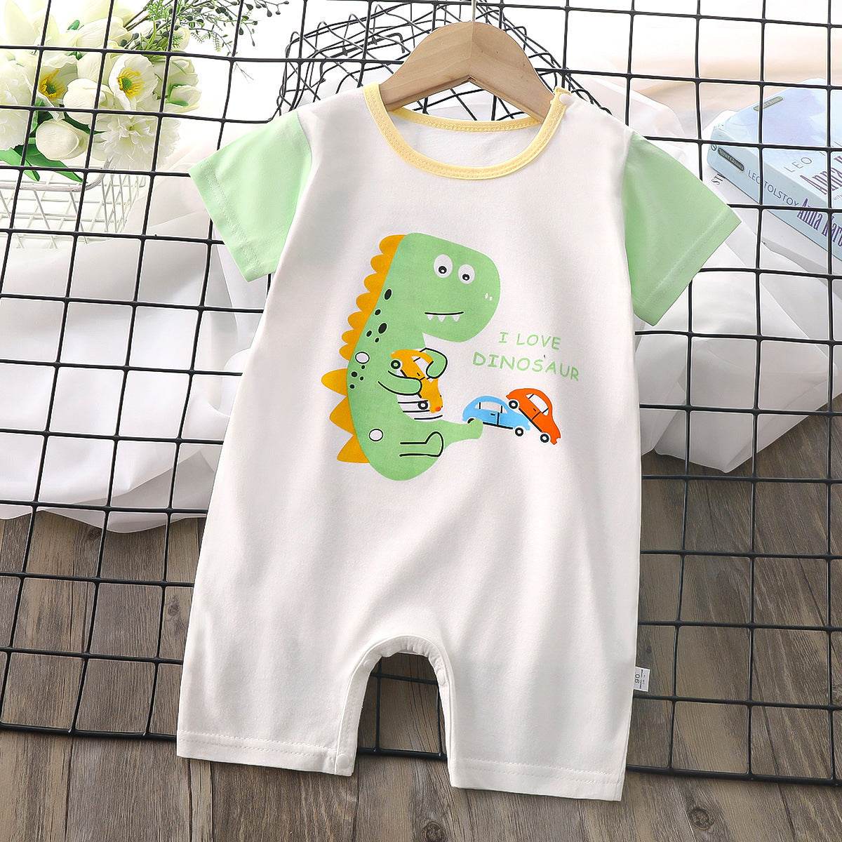 Baby Boy Thin Women's Short-sleeved Jumpsuit Romper - Mubimart