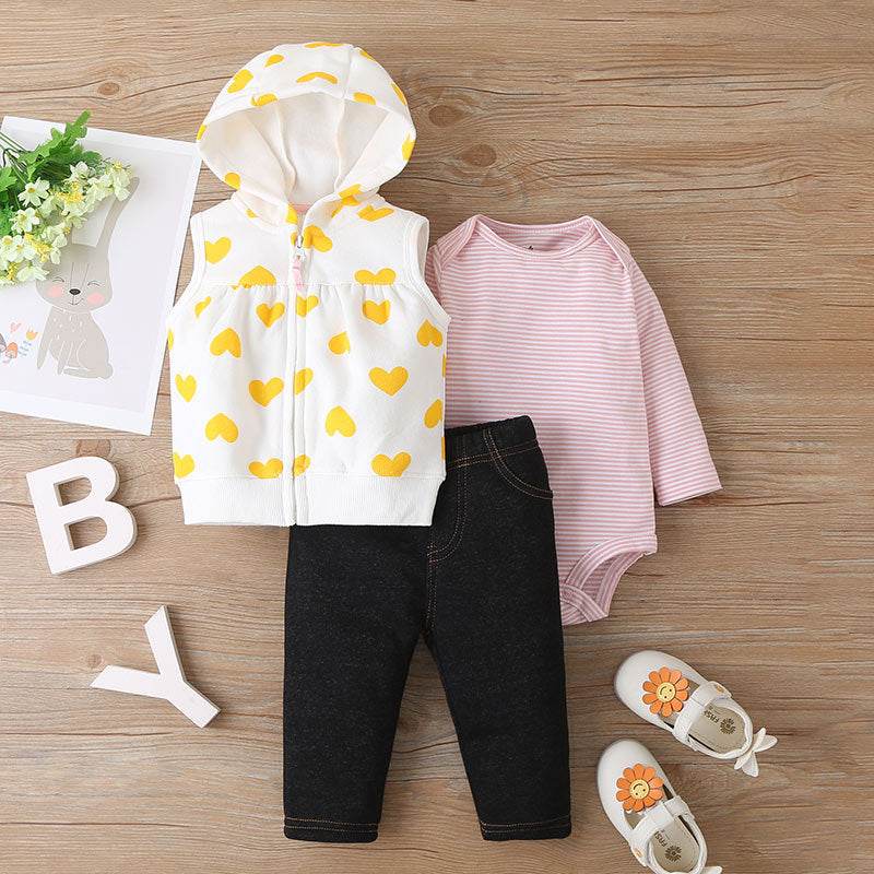 Baby Cartoon 3 Piece Set Newborn Baby Romper Jumpsuit Romper - Mubimart