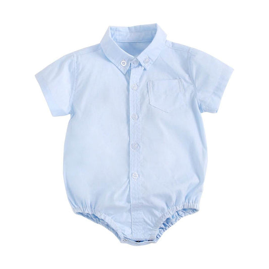 Baby Clothes Boys Baby Shirt Newborn Cotton Short Sleeves - Mubimart