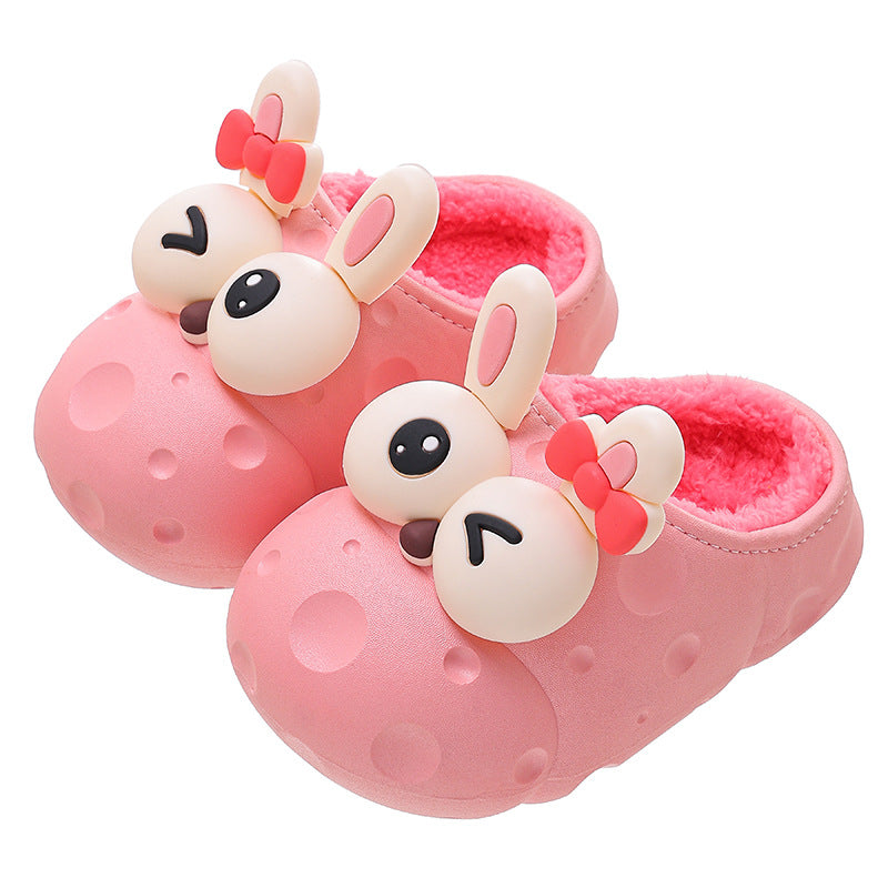 Baby Cotton Slippers Cotton Slippers Boys And Girls Warm With Velvet Children Cotton Slippers - Mubimart -  