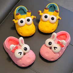 Baby Cotton Slippers Cotton Slippers Boys And Girls Warm With Velvet Children Cotton Slippers - Mubimart - Baby Shoes 