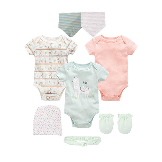 Baby Crawling Suit Short-Sleeved One-Piece Multi-Piece - Mubimart