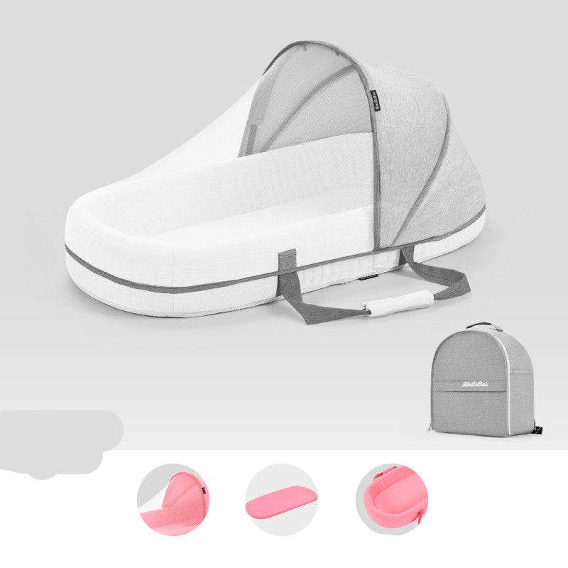 Baby Crib Multifunctional Folding Newborn Nest Toddler Bed Portable Sun Protection Mosquito Net Infant Camping Bed Travel Cot - Mubimart