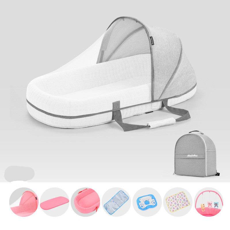 Baby Crib Multifunctional Folding Newborn Nest Toddler Bed Portable Sun Protection Mosquito Net Infant Camping Bed Travel Cot - Mubimart